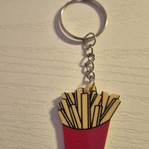 Red French Fry Keychain Card Holder